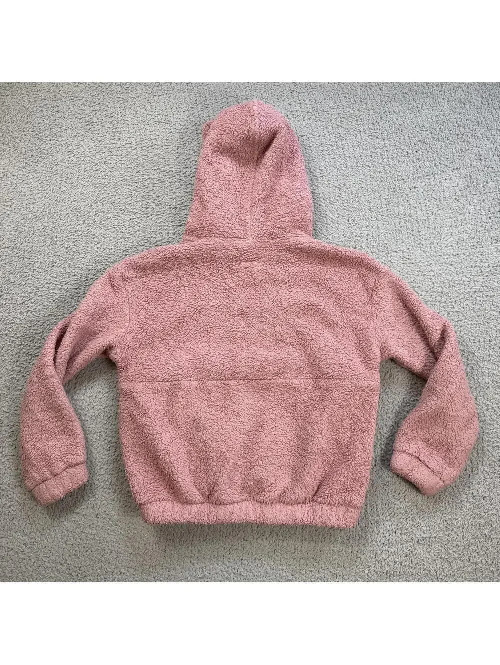 Patagonia Pink Sherpa Fleece Hoodie Youth L Cropped Quarter Zip Jacket Fits W XS